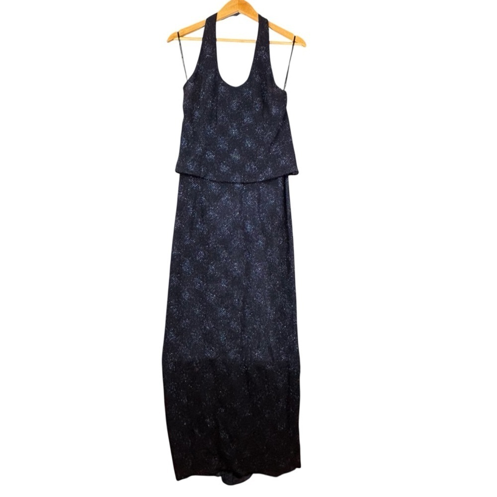 Scott McClintock Millennium 2000 Blue Halter Maxi Dress Sz 12
